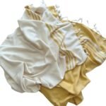 2 hamamo (turkiškos pirties) rankšluosčiai (geltonas ir baltas)