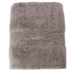 Rudos spalvos („Mocha Mist“) „Organic Elegance“ vonios rankšluostis (70 × 140 cm)