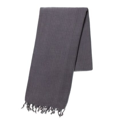 Švelnus ir stilingas pilkas vaflinės tekstūros rankšluostis