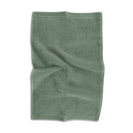 Raminantčios žalsvos spalvos ir su subtiliu dekoratyviniu krašteliu Rankšluostis DELUX TISECO