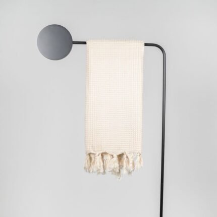 Ekologiškas, baltas, rankų darbo vaflinio audinio rankškluostis