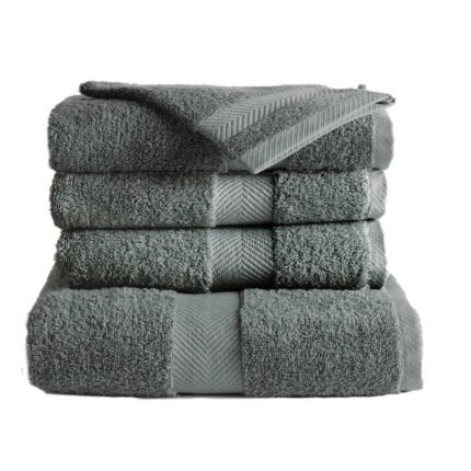 Tvirtas, tankios medžiagos žalios spalvos rankšluostis