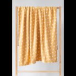 Žakardinis geltonos ir baltos spalvos rankšluostis PIED-DE-POULE 100x180