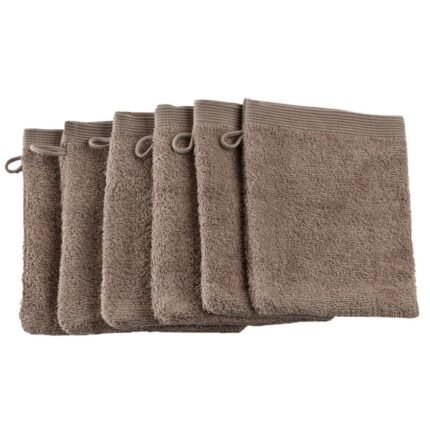 Ruda prausimosi pirštinė „Como“ 16×22 cm – švelni, tanki ir puikiai sugerianti drėgmę, pagaminta iš 100 % medvilnės